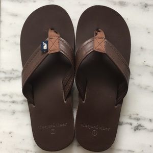 Vineyard Vines Dark Brown Leather Sandals